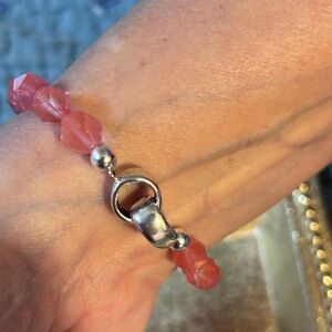 Silpada retired Pink Faceted Bead Stretch Bracelet - Women's Jewelry